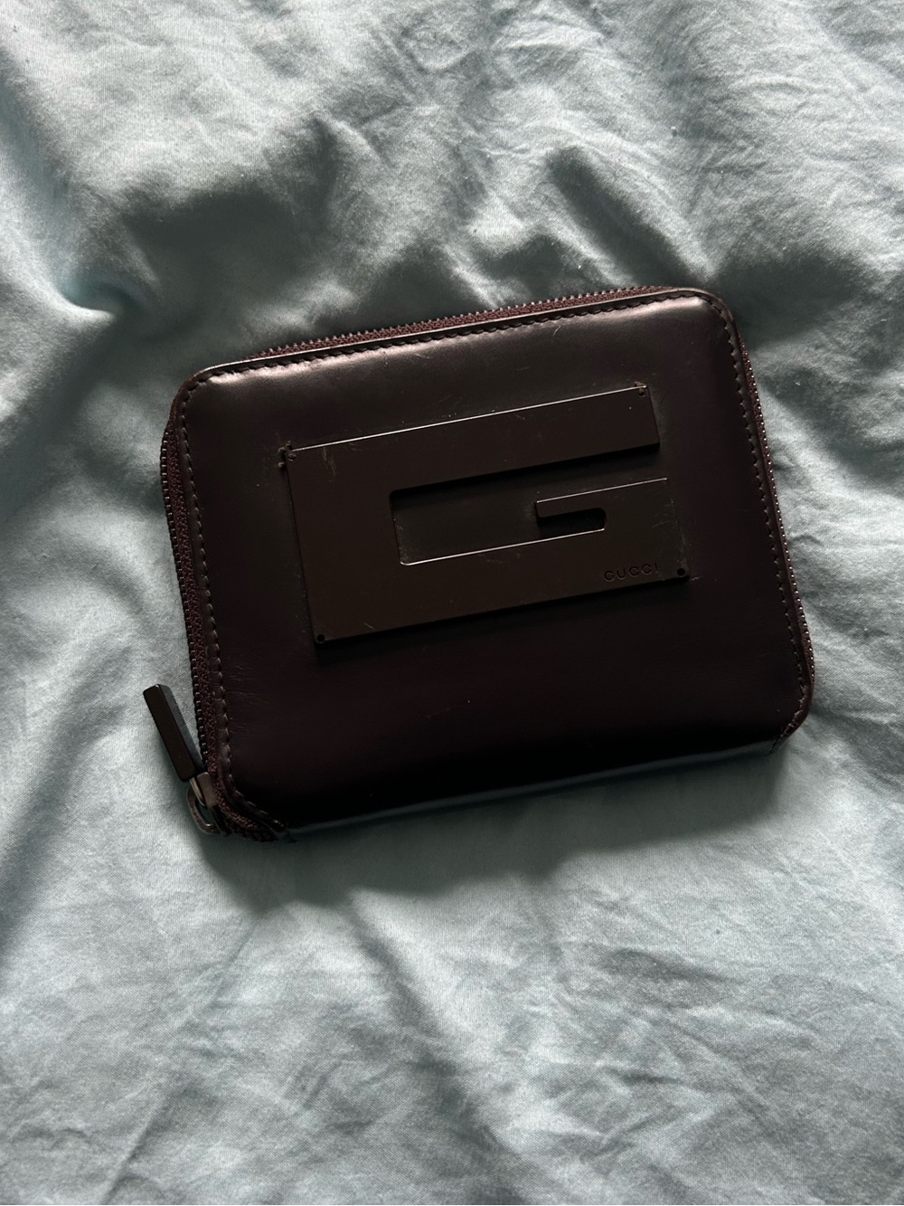 Gucci Zip-Around Leather Wallet - Dark Brown
